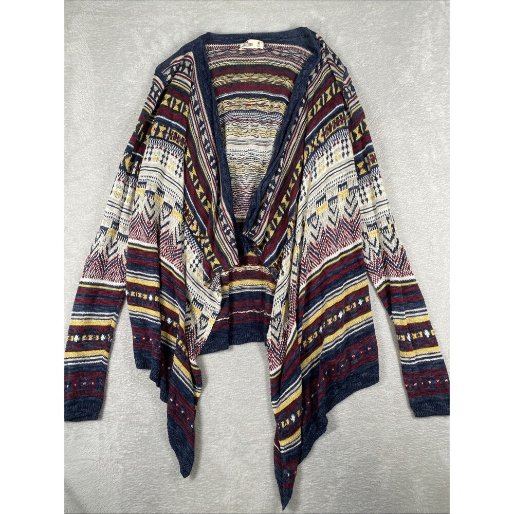 Hollister Open Front Cardigan Sweater Women's Medium Aztec Southwestern Long Slv